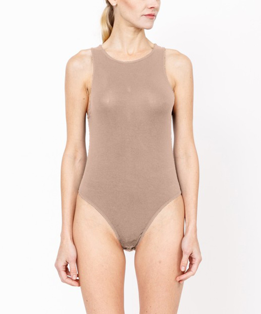 Bamboo halter tank bodysuit